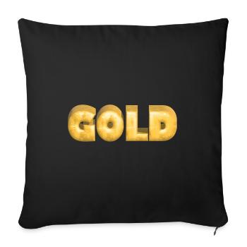 GOLD gold Gold Text Font Bars - Sofa pillow with filling 45cm x 45cm - black - Front