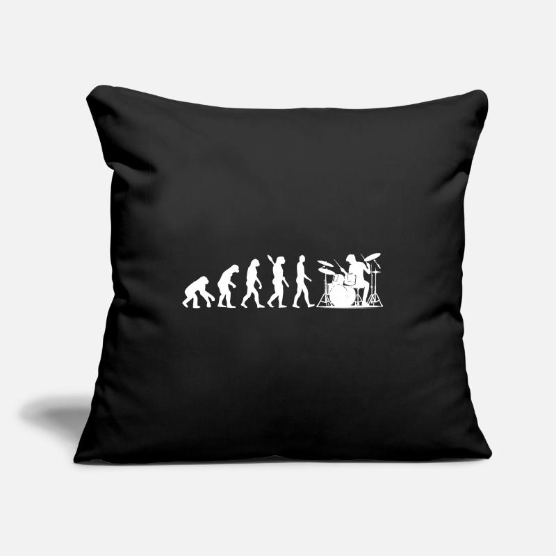 Motif de silhouette de batteur Evolution Coussin et housse de 45 x 45 cm
