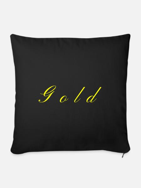 Gold - Sofakissen mit Füllung 45 x 45 cm - Schwarz