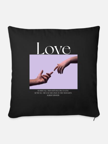 LIEBE - Sofakissen mit Füllung 45 x 45 cm - Schwarz