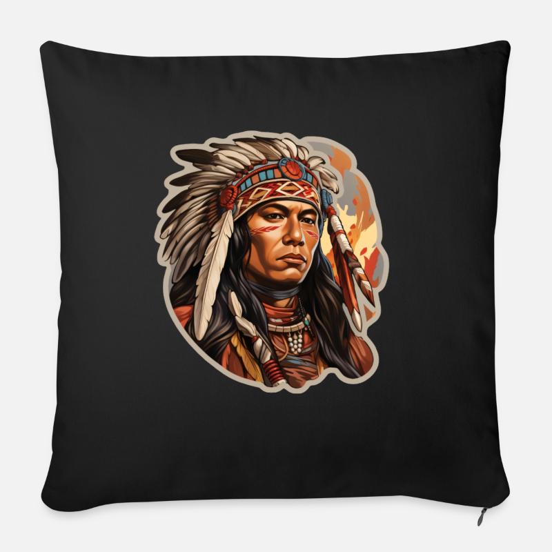 Native American - Sofakissen mit Füllung 45 x 45 cm - Schwarz