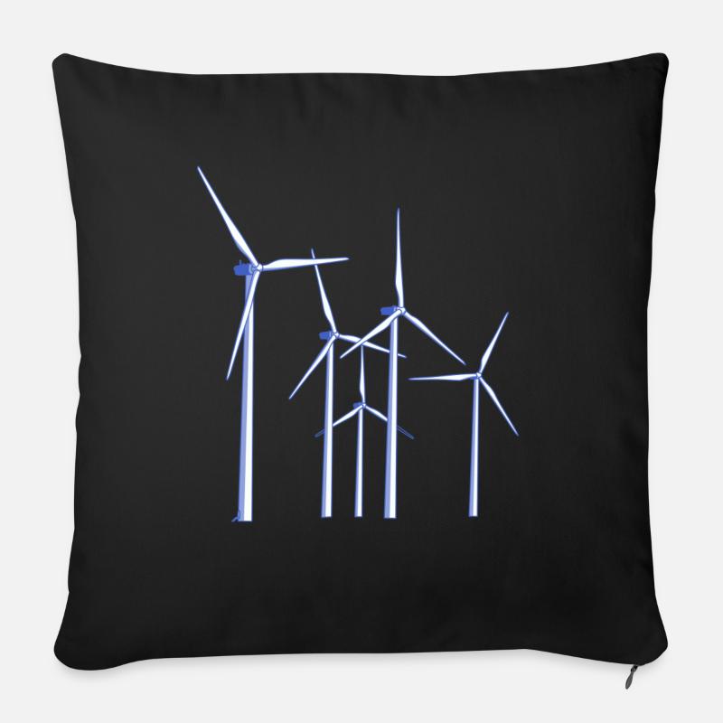 Windräder - Sofakissen mit Füllung 45 x 45 cm - Schwarz