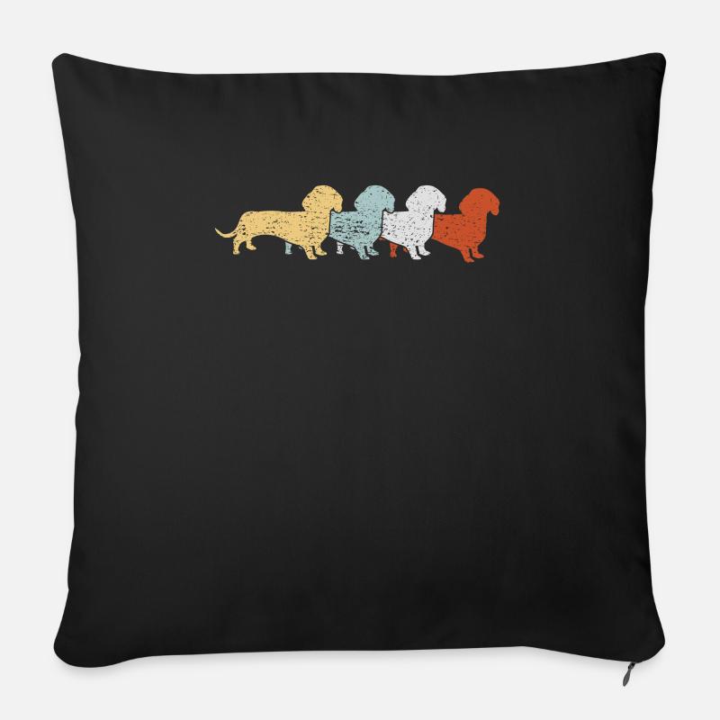 Dackel Retro Vintage - Sofakissen mit Füllung 45 x 45 cm - Schwarz