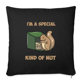 Alimentation des écureuils - Coussin et housse de 45 x 45 cm - noir - Devant