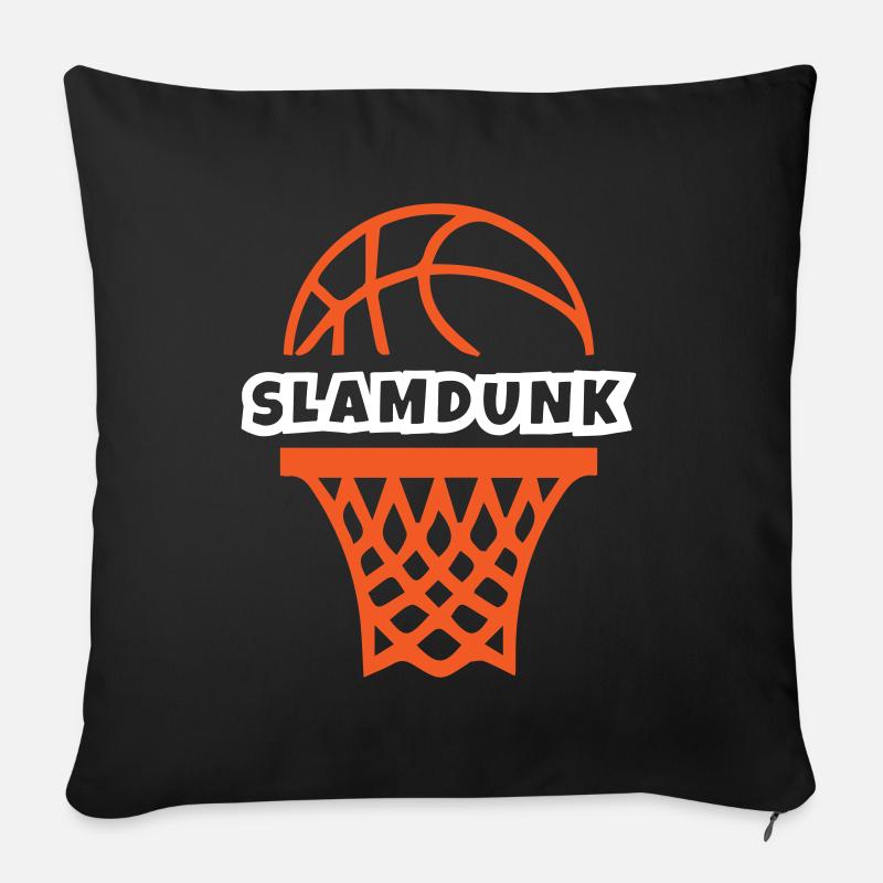Basket-ball Slam Dunk - Coussin et housse de 45 x 45 cm - noir