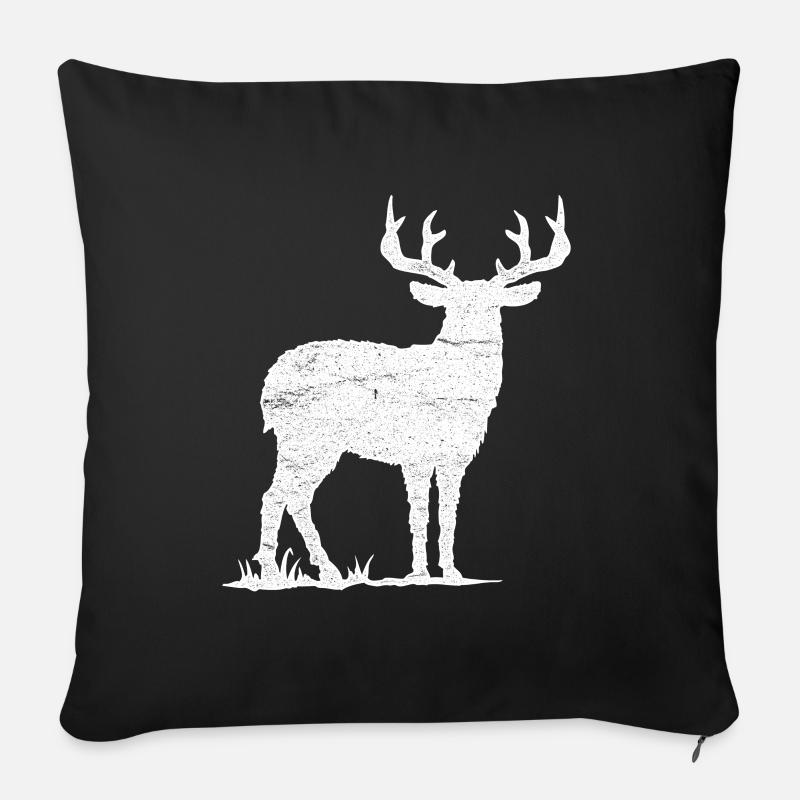 Hirsch - Sofakissen mit Füllung 45 x 45 cm - Schwarz