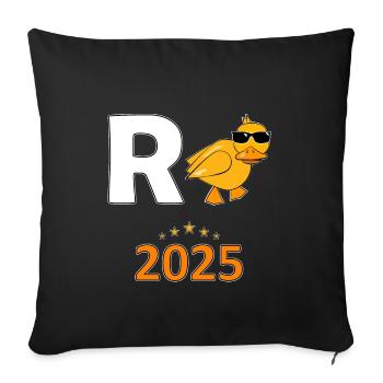 Pension Rente - Rentner Ente 2025 - Sofakissen mit Füllung 45 x 45 cm - Schwarz - Vorne