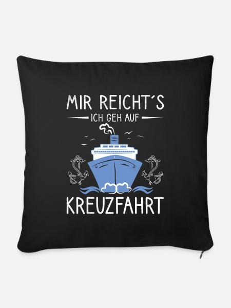 Endlich auf Kreuzfahrt - Sofakissen mit Füllung 45 x 45 cm - Schwarz