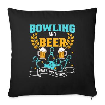Bowling Skittles Bowler Bowling Club - Sofa pillow with filling 45cm x 45cm - black - Front
