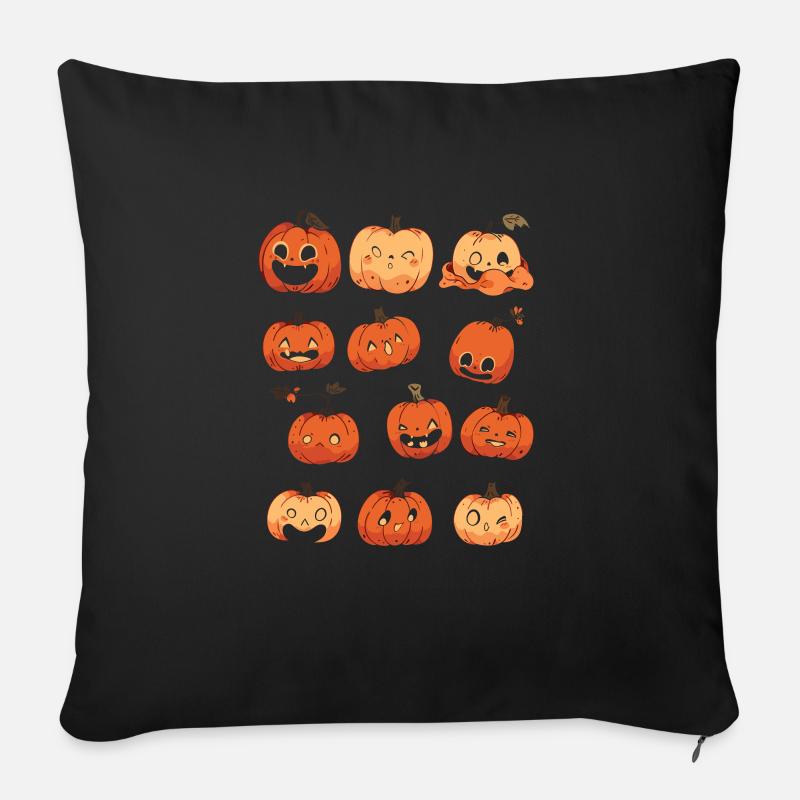 Halloween græskar festtrøje - Sofapude med fyld 45 x 45 cm - sort