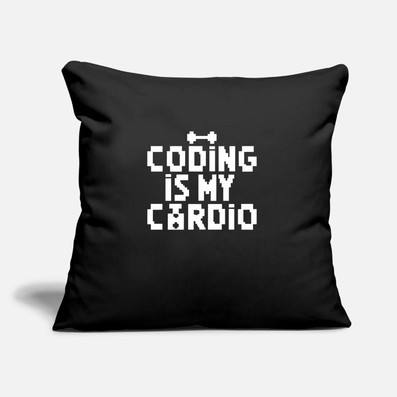 Coding Is My Cardio | 8-bit Retro Programmierer Sofakissen mit Füllung 45 x 45 cm