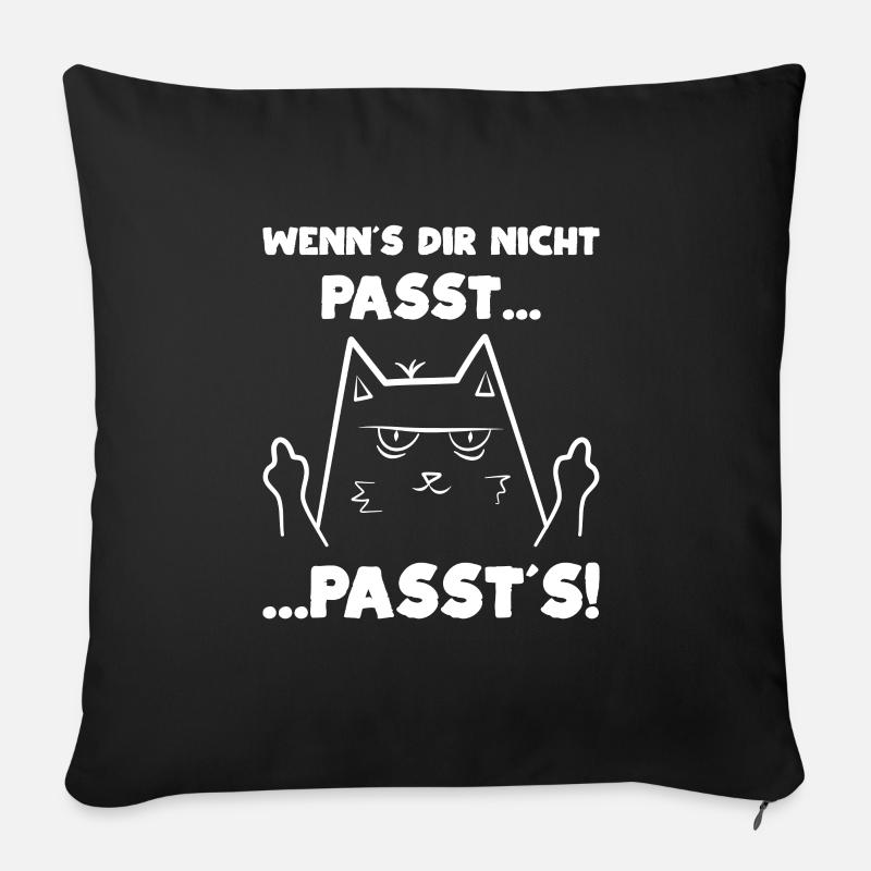 Katze Sarkasmus - Sofakissen mit Füllung 45 x 45 cm - Schwarz