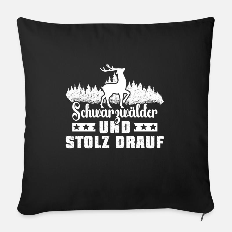 Stolzer Schwarzwälder Schwarzwald - Sofakissen mit Füllung 45 x 45 cm - Schwarz