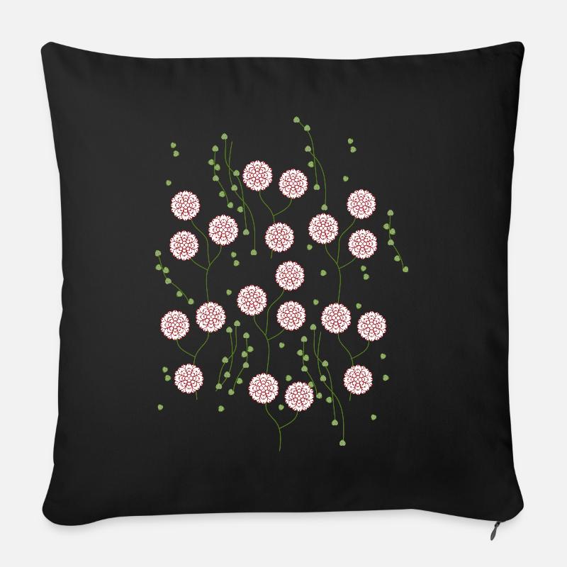 Fleurs et fleurs - Coussin et housse de 45 x 45 cm - noir
