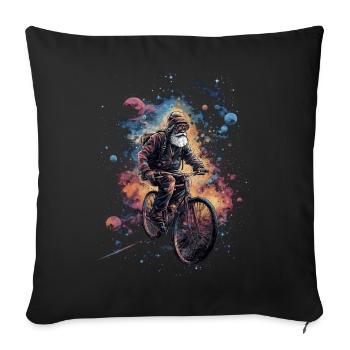 Happy Bicycle Day - Old Man Trippy Motiv - Sofa pillow with filling 45cm x 45cm - black - Front