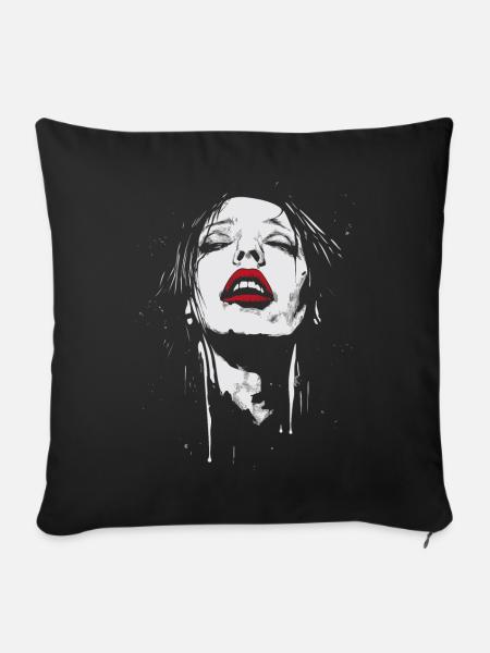 Gothic Pleasure Gesicht - Sofakissen mit Füllung 45 x 45 cm - Schwarz