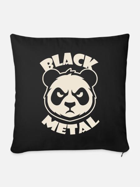 Black Metal/ Panda - Sofakissen mit Füllung 45 x 45 cm - Schwarz