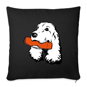 Cocker Spaniel mit Dummy - Sofakissen mit Füllung 45 x 45 cm - Schwarz - Vorne