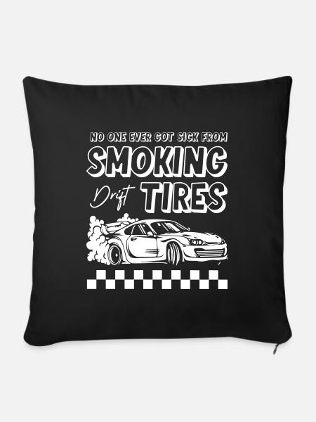 Smoking Tires Drifting - Sofakissen mit Füllung 45 x 45 cm - Schwarz