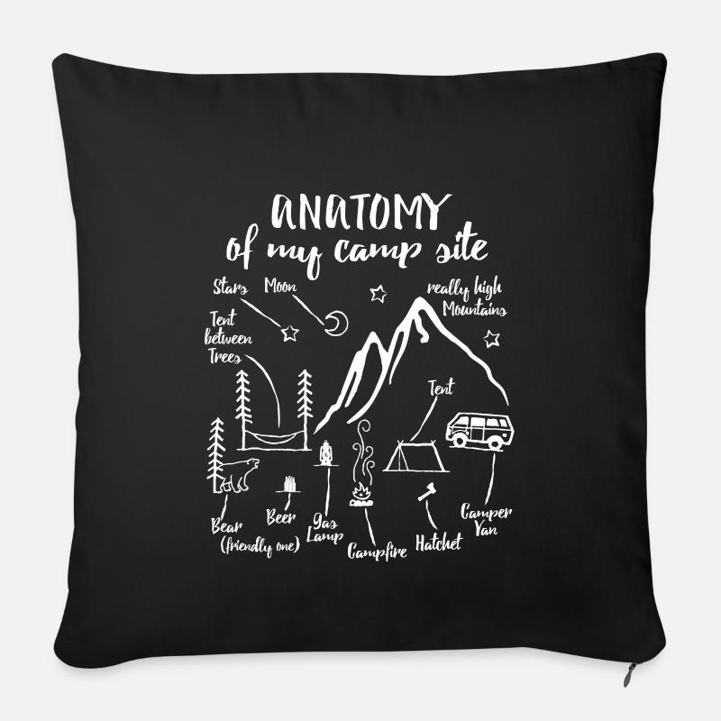 Anatomie Camp Site Camping - Sofakissen mit Füllung 45 x 45 cm - Schwarz