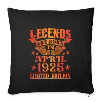Geburtstag April 1925 Limited Edition Vintage - Sofakissen mit Füllung 45 x 45 cm - Schwarz - Vorne
