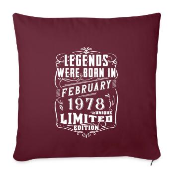 Anniversaire Février 1978 Année Edition Limitée - Coussin et housse de 45 x 45 cm - bordeaux - Devant