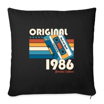 40ème anniversaire cadeau mari cassette avril 1986 - Coussin et housse de 45 x 45 cm - noir - Devant