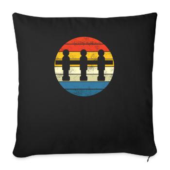 Gift Idea Table Football Kicker Design - Sofa pillow with filling 45cm x 45cm - black - Front