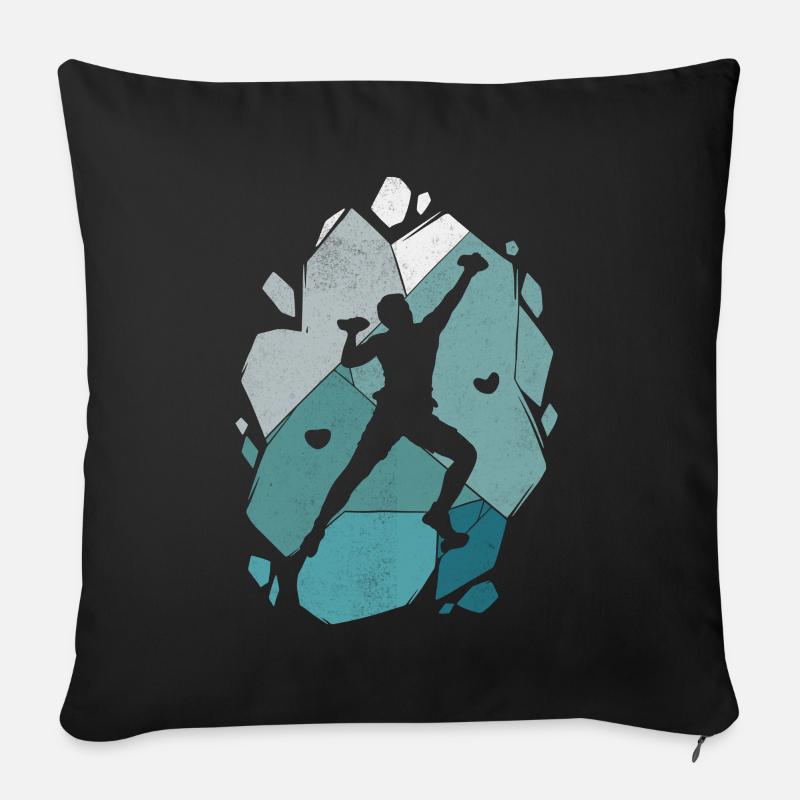 Escalade Escalade Escalade Alpinistes Boulder - Coussin et housse de 45 x 45 cm - noir