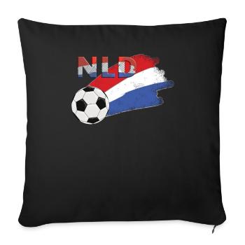 Drapeau Hollande - Coussin et housse de 45 x 45 cm - noir - Devant