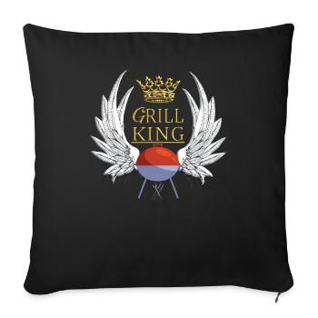 Idée de barbecue et de cadeau de camping-car - Coussin et housse de 45 x 45 cm - noir - Devant