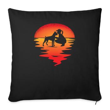 Hund Boxer Hundebesitzer Geschenkidee - Sofakissen mit Füllung 45 x 45 cm - Schwarz - Vorne