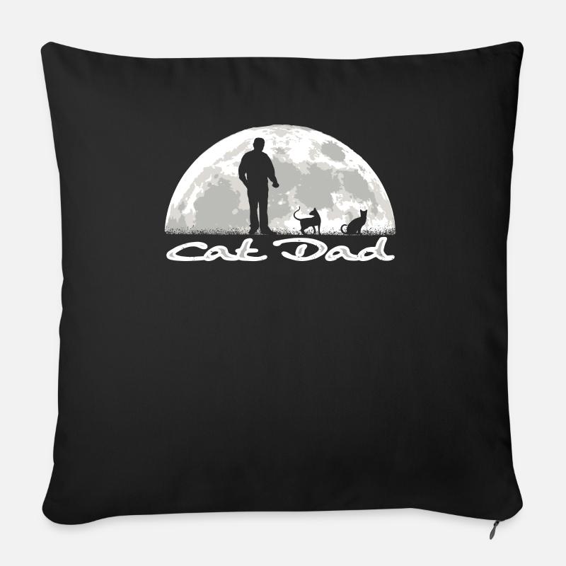 Cat lover, cat accessory gift - Sofa pillow with filling 45cm x 45cm - black