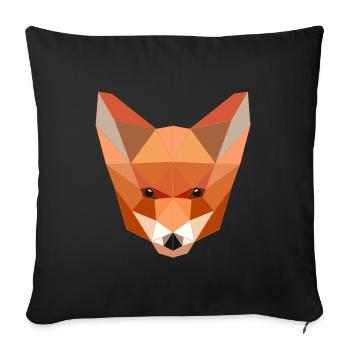 Fuchs Low Poly - Sofakissen mit Füllung 45 x 45 cm - Schwarz - Vorne