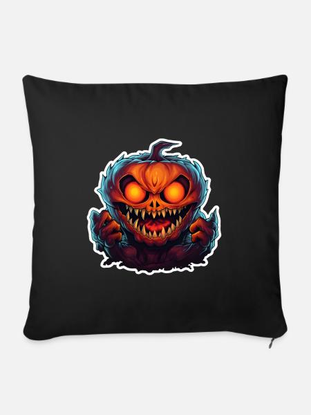 Halloween Pumpkin - Sofa pillow with filling 45cm x 45cm - black
