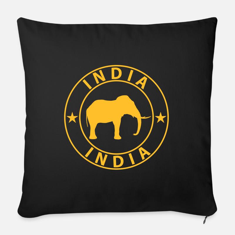 India - Sofa pillow with filling 45cm x 45cm - black