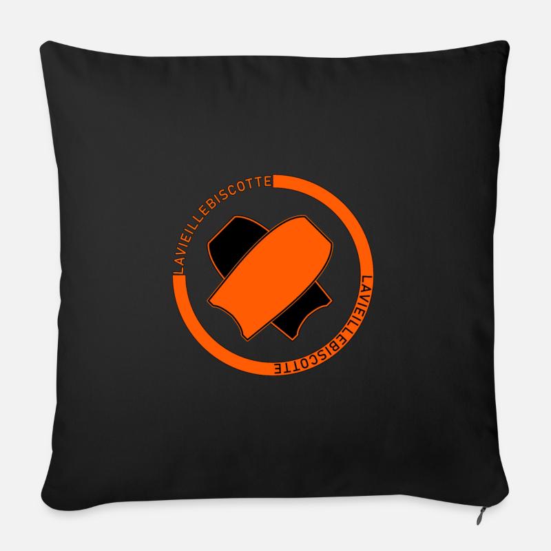 La Vieille Biscotte - Logo - MS77 Black Edition - Coussin et housse de 45 x 45 cm - noir