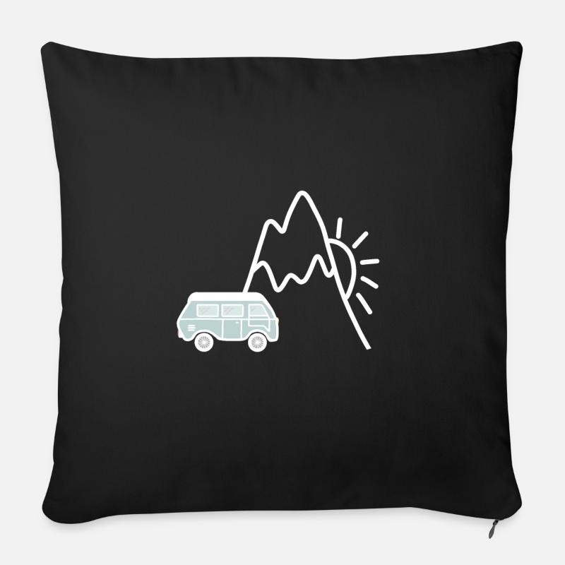 Berge Camper - Sofakissen mit Füllung 45 x 45 cm - Schwarz