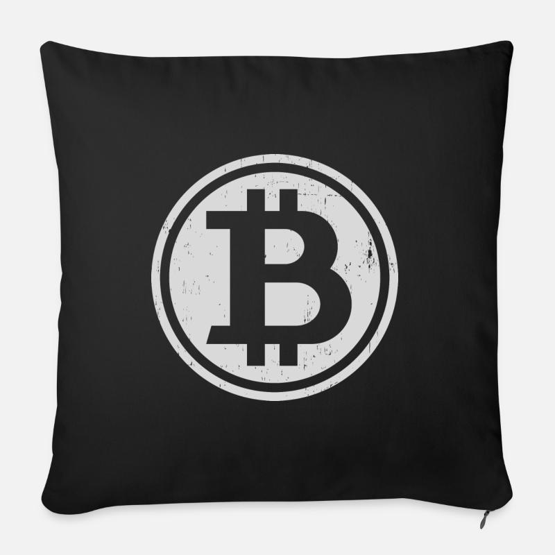 Vintage Bitcoin - Sofakissen mit Füllung 45 x 45 cm - Schwarz