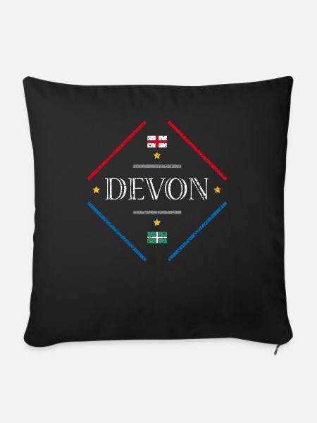 Devon England - Sofakissen mit Füllung 45 x 45 cm - Schwarz