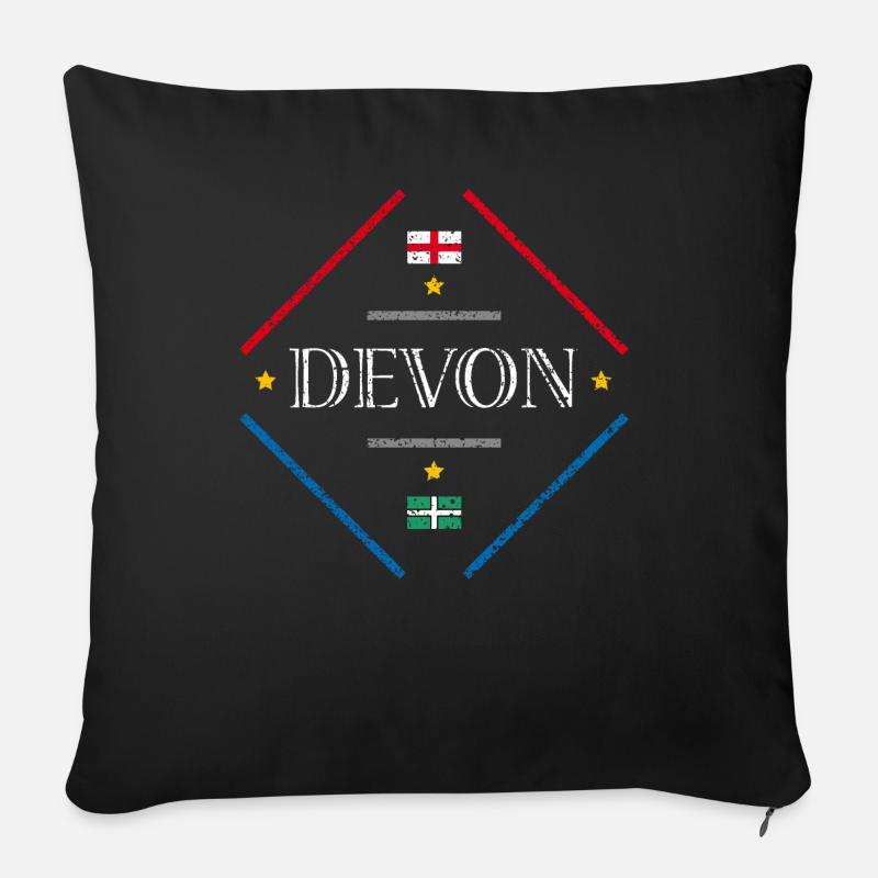 Devon England - Sofakissen mit Füllung 45 x 45 cm - Schwarz