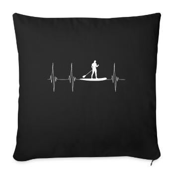 SUP Heartbeat stand up paddling - Sofa pillow with filling 45cm x 45cm - black - Front
