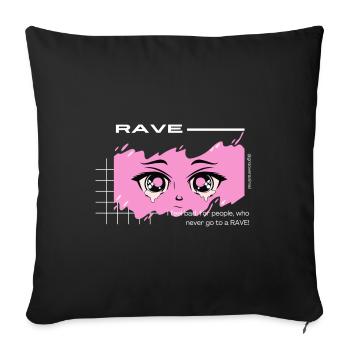love Rave - Sofakissen mit Füllung 45 x 45 cm - Schwarz - Vorne