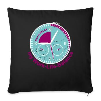 Il est temps de se détendre horloge horloge relaxant relax moderne - Coussin et housse de 45 x 45 cm - noir - Devant