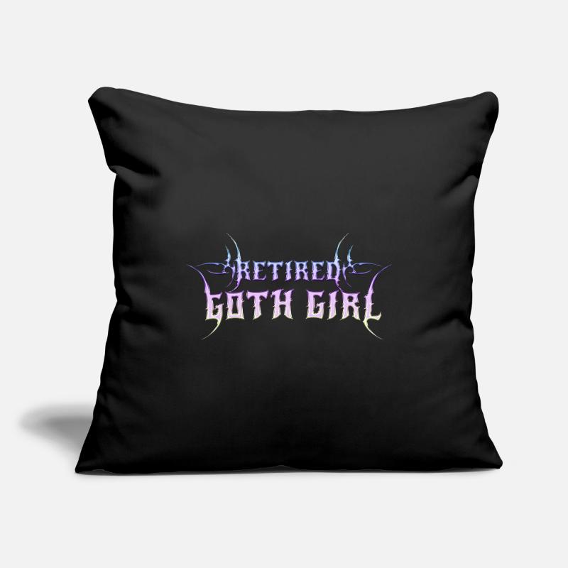 Retired Goth Girl! Gothic Emo Mädchen Sofakissen mit Füllung 45 x 45 cm