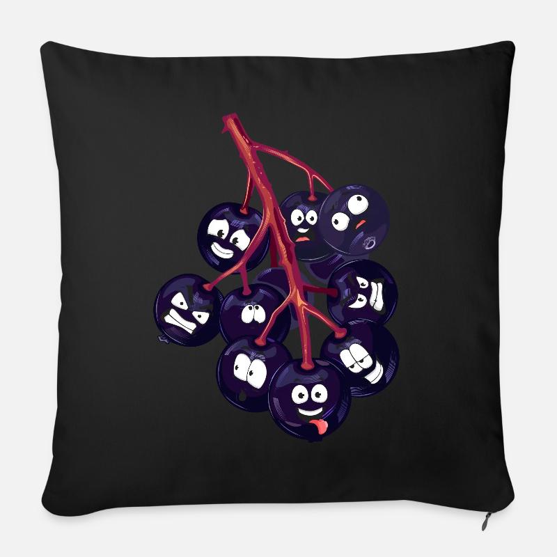 Holunder - Sofakissen mit Füllung 45 x 45 cm - Schwarz