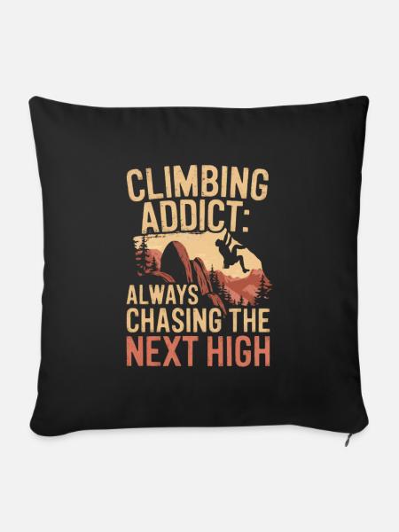Klettern Freeclimbing felsklettern Spruch - Sofakissen mit Füllung 45 x 45 cm - Schwarz
