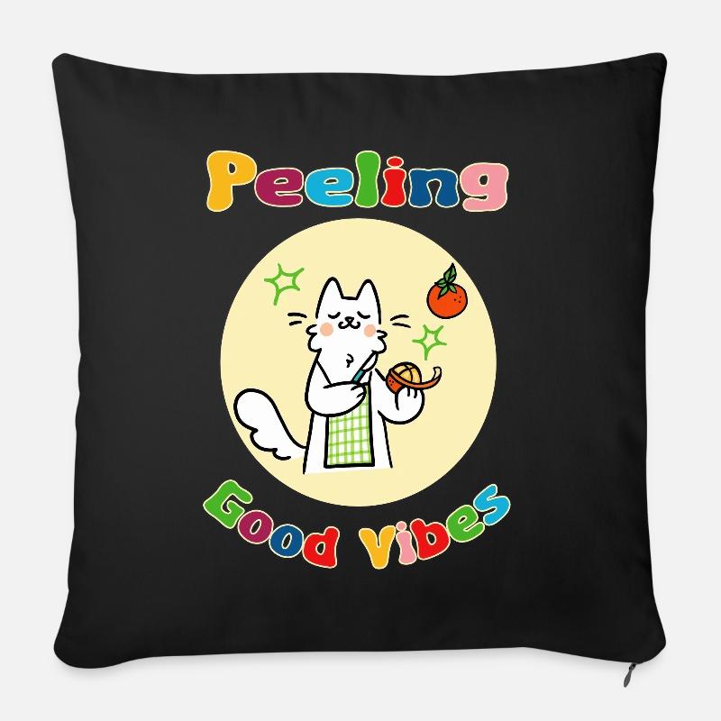 Katzenpeeling Orange - Sofakissen mit Füllung 45 x 45 cm - Schwarz