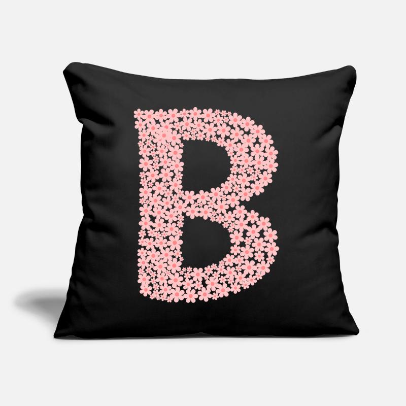Blüten Monogramm "B" Sofakissen mit Füllung 45 x 45 cm