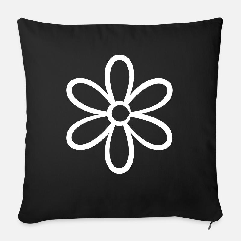 Fleur de fleur - Coussin et housse de 45 x 45 cm - noir